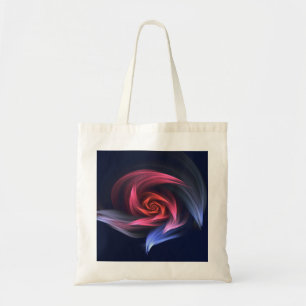 Abstracte vortex vorm rood en blauw tote bag