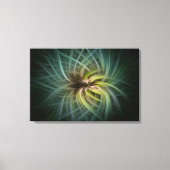 ABSTRACTE VORTEXBLOEMKUNST – TEAL GROENE DIGITALE CANVAS AFDRUK (Voorkant)