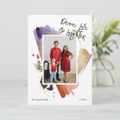 Abstracte vredes- en liefdesfotokaart voor aangepa feestdagenkaart (Staand voorkant)