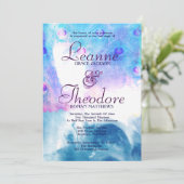 Abstracte vredesmacht, Waterverf huwelijksuitnodig Kaart (Staand voorkant)