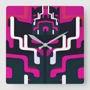 Abstracte vriend - Ken Gage Art Vierkante Klok