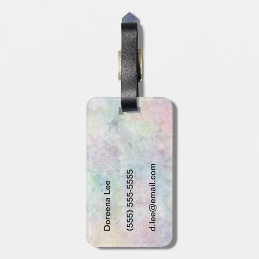 abstracte vrije hand tekening van aquarel bagagelabel (Achterkant verticaal)