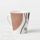 Abstracte vrije vormen - Bruin en Zwart Latte Mok (Linkerhoek)