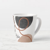 Abstracte vrije vormen - Bruin en Zwart Latte Mok (Rechterhoek)