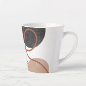 Abstracte vrije vormen - Bruin en Zwart Latte Mok (Rechts)