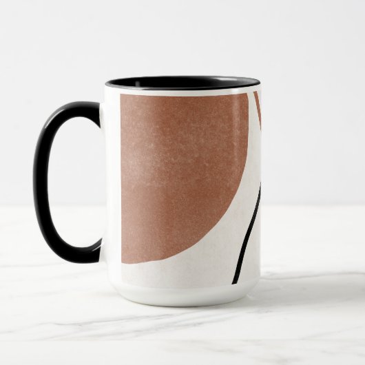 Abstracte vrije vormen - Bruin en Zwart Mok (Links)