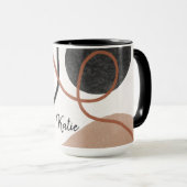 Abstracte vrije vormen - Bruin en Zwart Mok (Voorkant rechts)