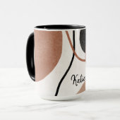 Abstracte vrije vormen - Bruin en Zwart Mok (Voorkant links)