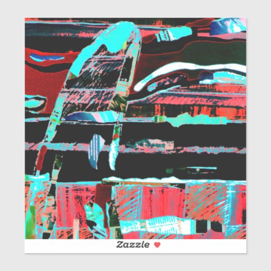 Abstracte Vrijheid – Grote 8" x 8" op maat gesnede Sticker (Vel)