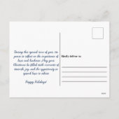 Abstracte vrolijke kerst sneeuwpop winterscène feestdagenkaart (Achterkant)