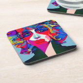 Abstracte vrouw bier onderzetter (Linkerzijde)