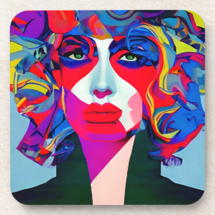 Abstracte vrouw bier onderzetter