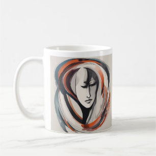 Abstracte vrouw bruin donkergouden koffiethee mok