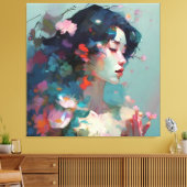 Abstracte vrouw canvas afdruk (Insitu (Woonkamer))