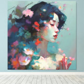 Abstracte vrouw canvas afdruk (Insitu (Houten vloer))