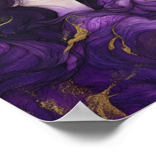 Abstracte vrouw decoratie paarse en gouden (Hoek)