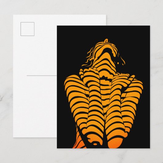Abstracte Vrouw Expressief Modern Silhouet Briefkaart (Voorkant / Achterkant)