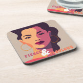Abstracte Vrouw FEL & FABULOUS Modern Bier Onderzetter (Linkerzijde)