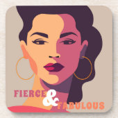 Abstracte Vrouw FEL & FABULOUS Modern Bier Onderzetter (Voorkant)