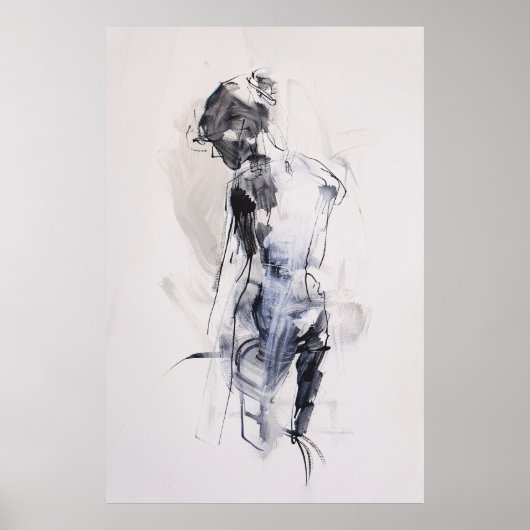 Abstracte Vrouw Figuur Art - Poster (Voorkant)
