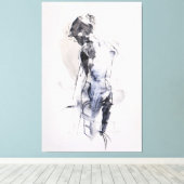 Abstracte vrouw figuur - canvas afdruk (Insitu (Houten vloer))