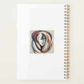 Abstracte vrouw gezicht bruin blauw planner (Achterkant)