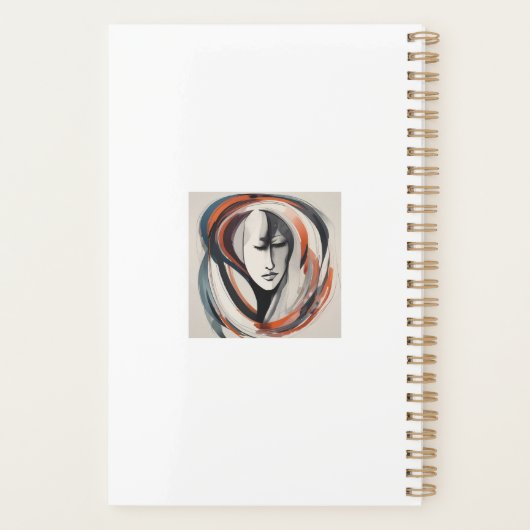 Abstracte vrouw gezicht bruin blauw planner (Achterkant)