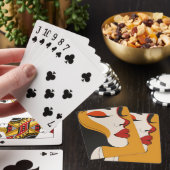 Abstracte vrouw gezicht kunst pokerkaarten (Insitu)
