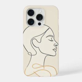 Abstracte Vrouw Gezicht Lijn Kunst Minimalistische iPhone 15 Pro Case