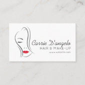 Abstracte vrouw gezicht voor haar en make-up bedri visitekaartje (Voorkant)