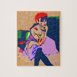 Abstracte vrouw in veel kleuren legpuzzel