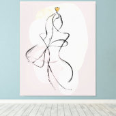 Abstracte Vrouw Kunst, Één Lijnschets Canvas Afdruk (Insitu (Houten vloer))