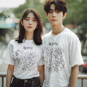 Abstracte vrouw lijn kunst, bohemian boho t-shirt