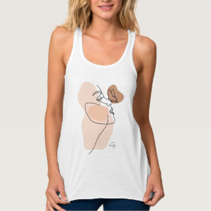 Abstracte vrouw lijn kunst, bohemian boho tanktop