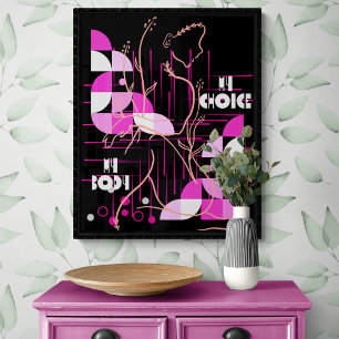 Abstracte vrouw lijn kunst mijn keuze mijn lichaam poster