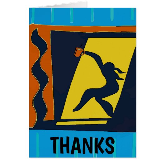 Abstracte vrouw met koffie (Voorkant)