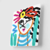 Abstracte vrouw met Sun Acrylwand-klok Vierkante Klok (Hoek)