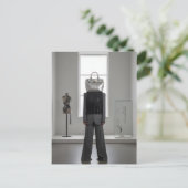 Abstracte vrouw met tas op hoofd briefkaart (Staand voorkant)