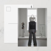 Abstracte vrouw met tas op hoofd briefkaart (Voorkant / Achterkant)
