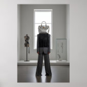 Abstracte vrouw met tas op hoofd poster (Voorkant)