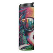  Abstracte vrouw met zonnebril Ai Kunst  Thermosbeker (Gedraaid links)