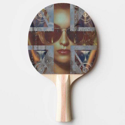 Abstracte vrouw Ping Pong Paddle Tafeltennisbatje (Voorkant)