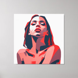 Abstracte vrouw portretteert moderne kunst canvas afdruk