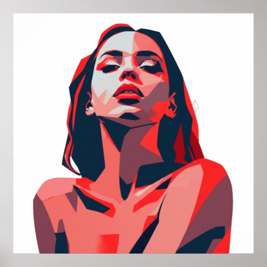 Abstracte vrouw portretteert moderne kunst poster (Voorkant)