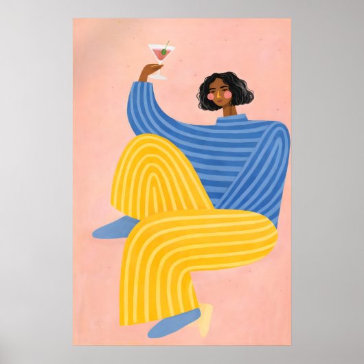 Abstracte Vrouw Poster, Kleurrijk Modern Poster (Voorkant)