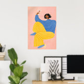 Abstracte Vrouw Poster, Kleurrijk Modern Poster (Thuiskantoor)