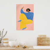 Abstracte Vrouw Poster, Kleurrijk Modern Poster (Keuken)