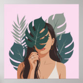 Abstracte Vrouw Print, Waarde Poster Papier (Matte (Voorkant)