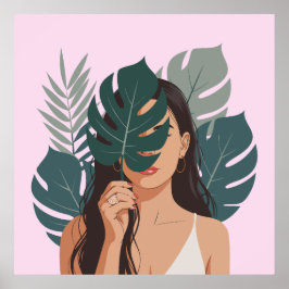 Abstracte Vrouw Print, Waarde Poster Papier (Matte