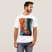 Abstracte vrouw schoen ontwerp stijlvol artistiek t-shirt (Voorkant volledig)